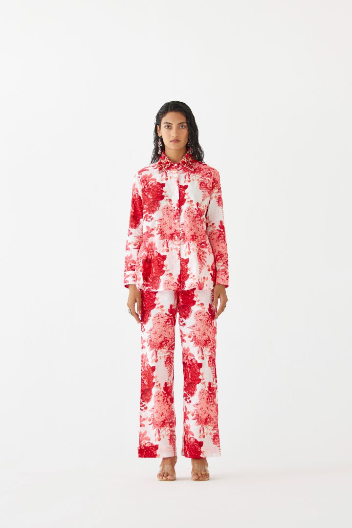 Ruby Chintz Shirt and Pants Set front