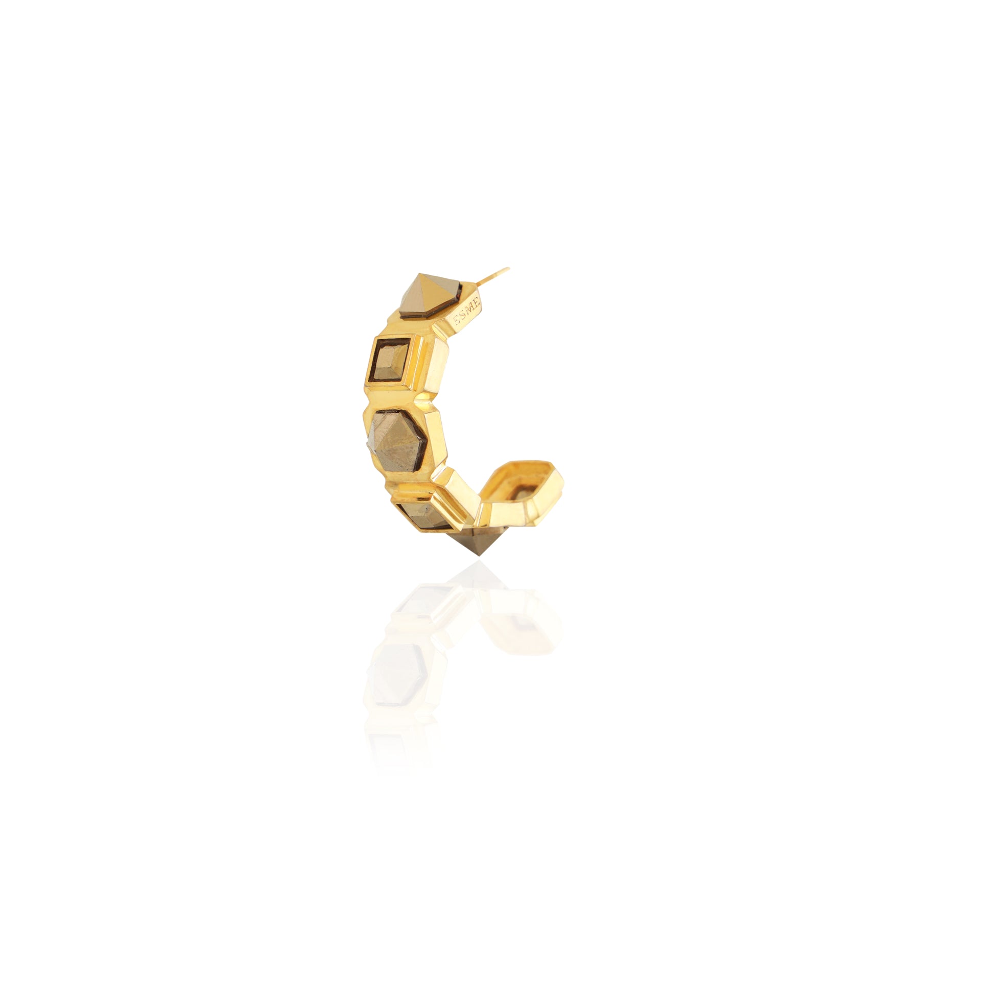 Gold Swarovski Crystals and Brass Alloy Hoops