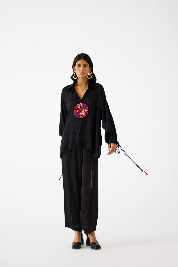 Zulu Linen Shirt and Pants Set Black