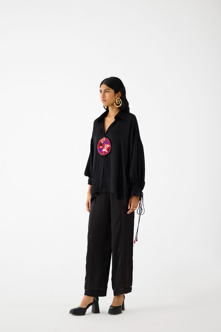Zulu Linen Shirt and Pants Set Black 2