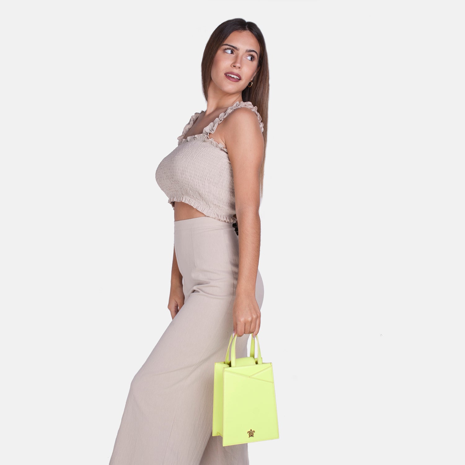Lime Midi Bag Sea Turtle | Sustainable | Cactus Leather| Spacious 