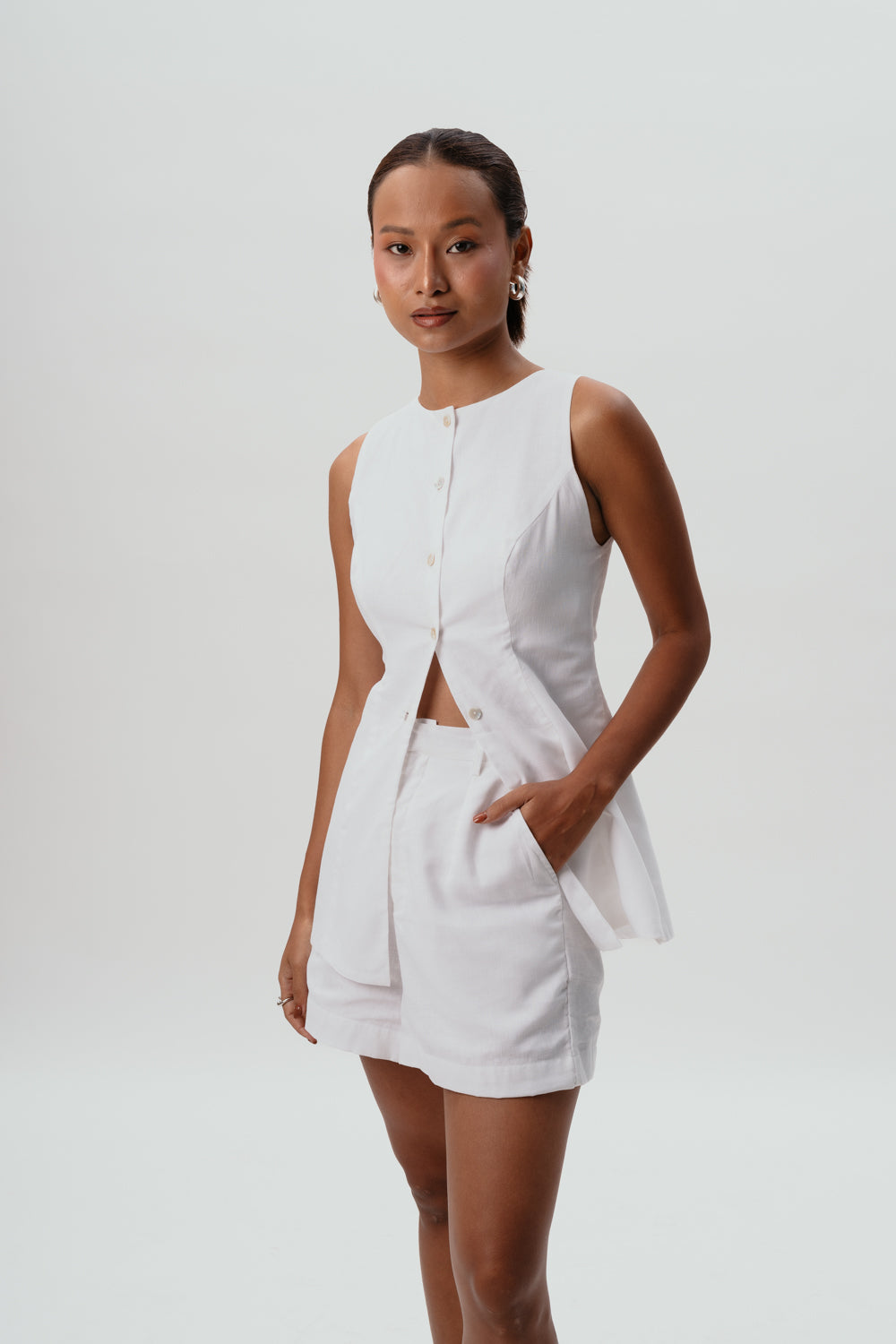 White Celine Shorts