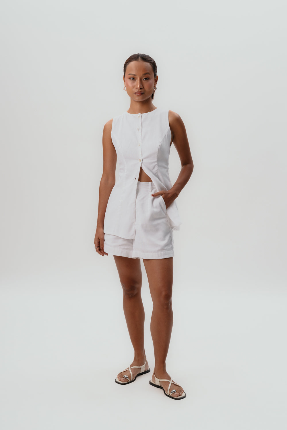 White Celine Vest