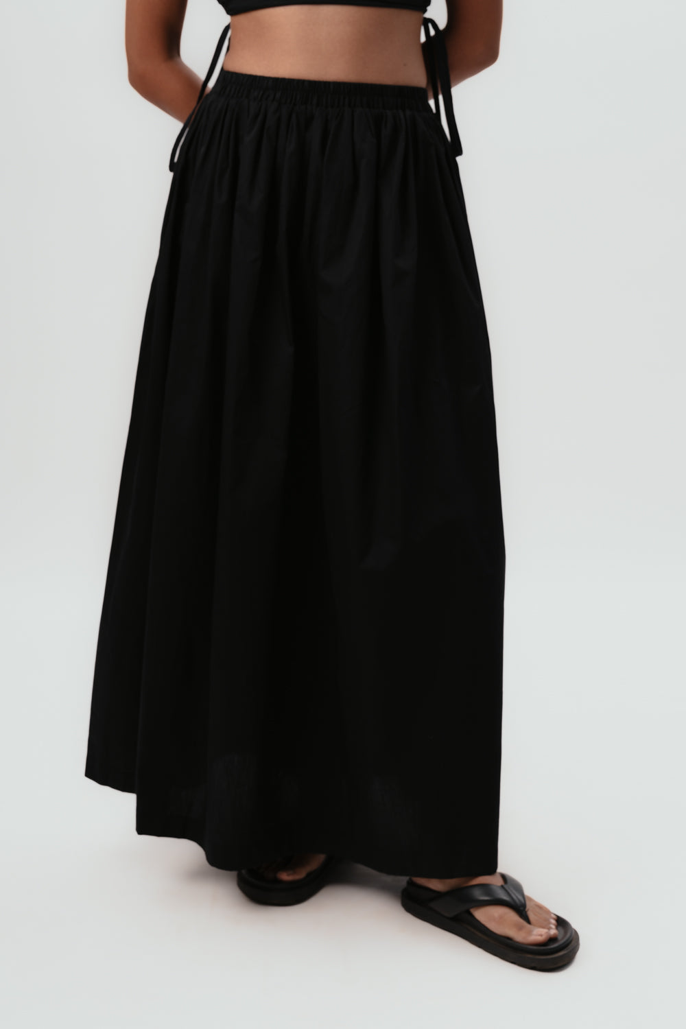 black cotton skirt | maxi skirt 
