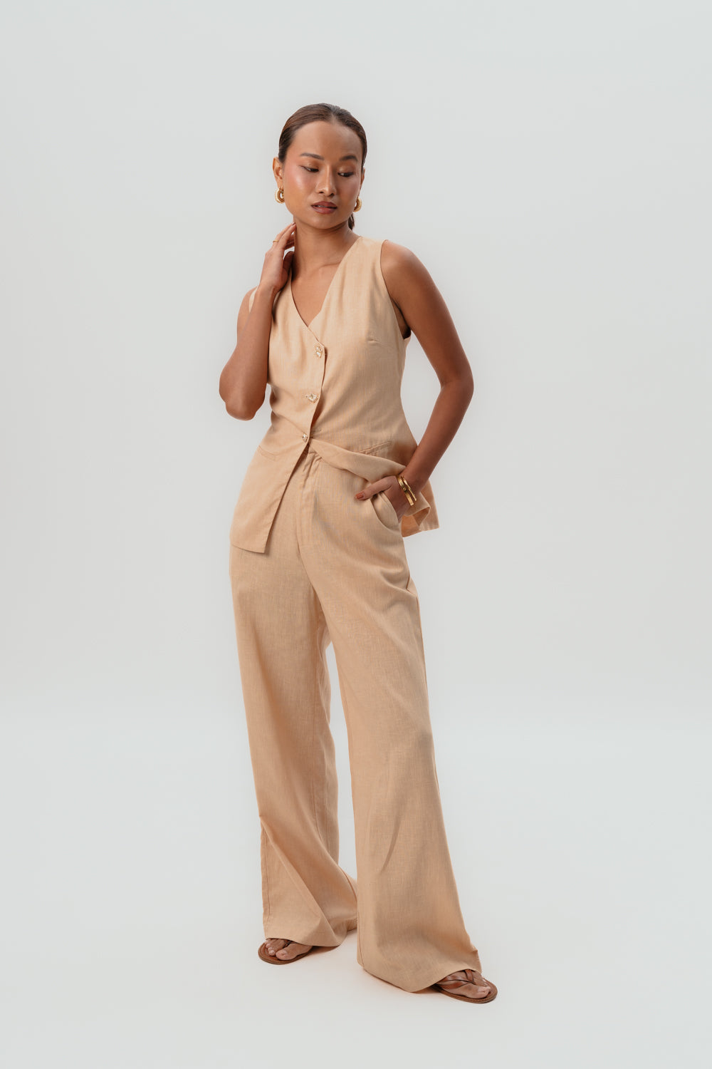 Beige Margot Trousers