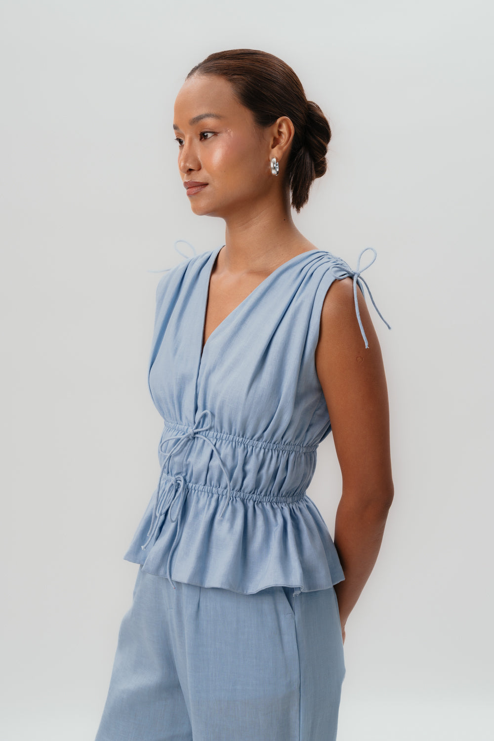 Blue Sleeveless Top | Linen | Summer Tops