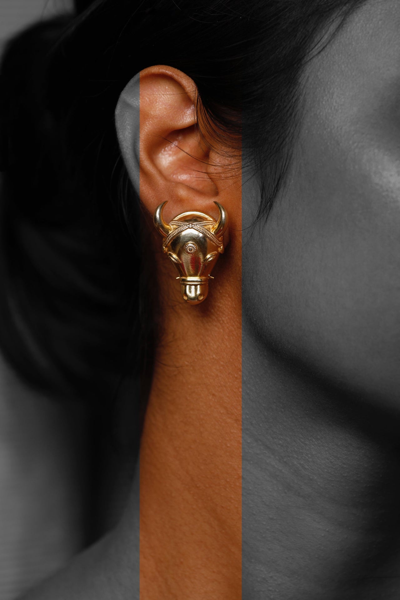 Hoop Earrings For Women | Nandi & Sesh Bull-inspired earrings | PAIVE