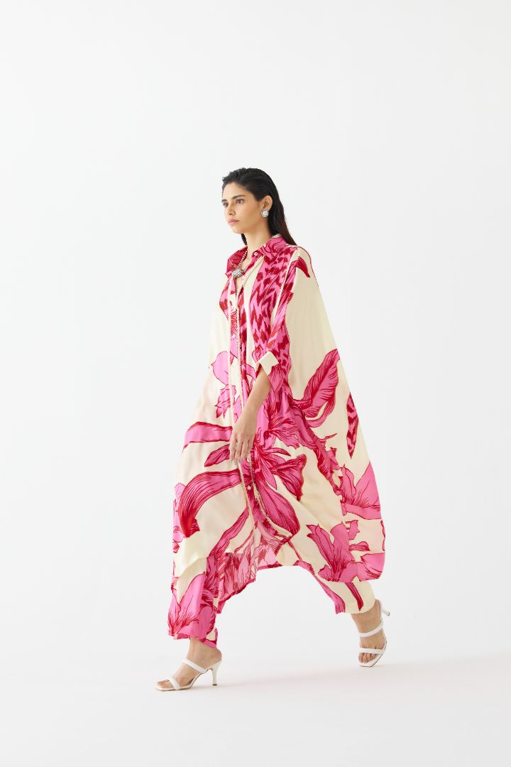 pink Riad Kimono and Pants Set - side