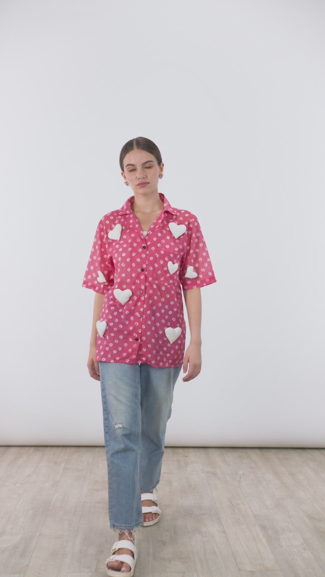 Button Up Shirts For Women | Cute Barbie Shirt - Pink & White | PAIVE