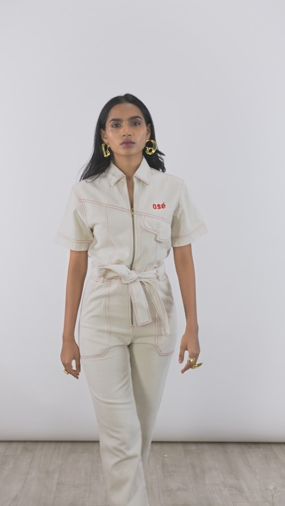 White Denim Jumpsuit | Osé Jumpsuit - Off Duty Suit | Paive