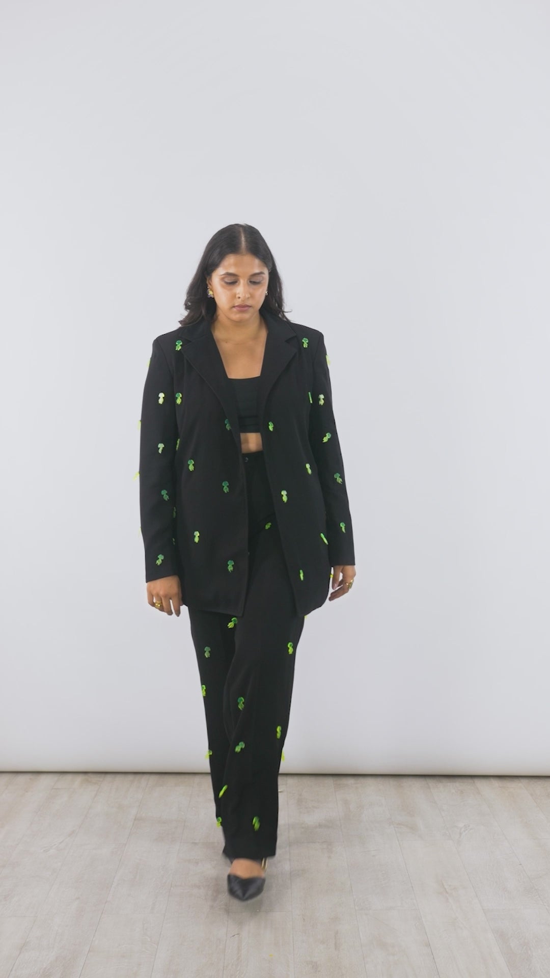 Black Blazer For Women | Neon Jellyfish Blazer | PAIVE